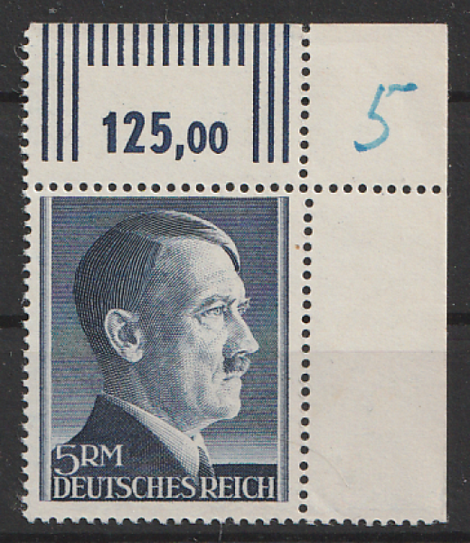 Michel Nr.802 B, Freimarken Eckrand oben rechts postfrisch.